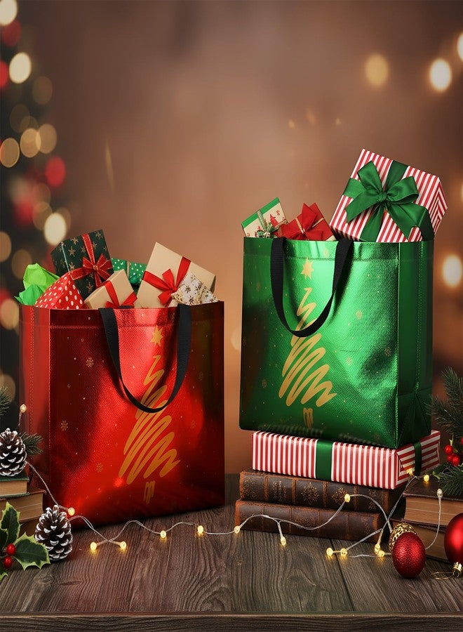 Tiamon 12 Pcs Large Winter Gift Bags with Handles Bulk Snowflake Tote Bag for Gift Non-Woven Winter Goodie Candy Treat Present Wrapping for Holiday Party Favor Shopping Supplies (12, Snowflake) - Image 4